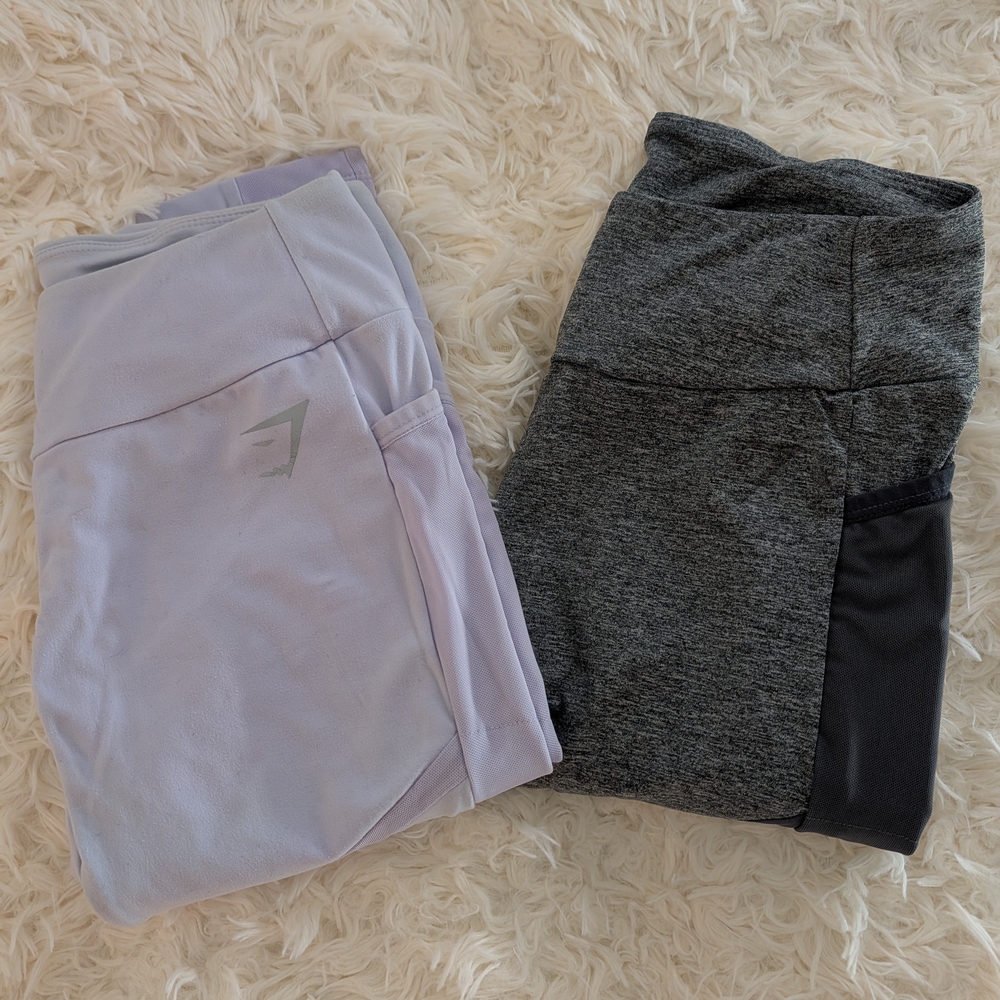 Gymshark Mesh Leggings - Lavender & Charcoal